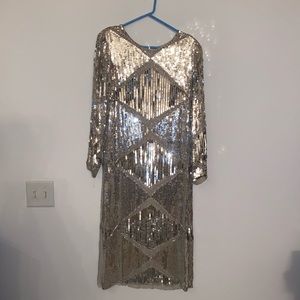 Vintage Sequin 100% Silk Dress